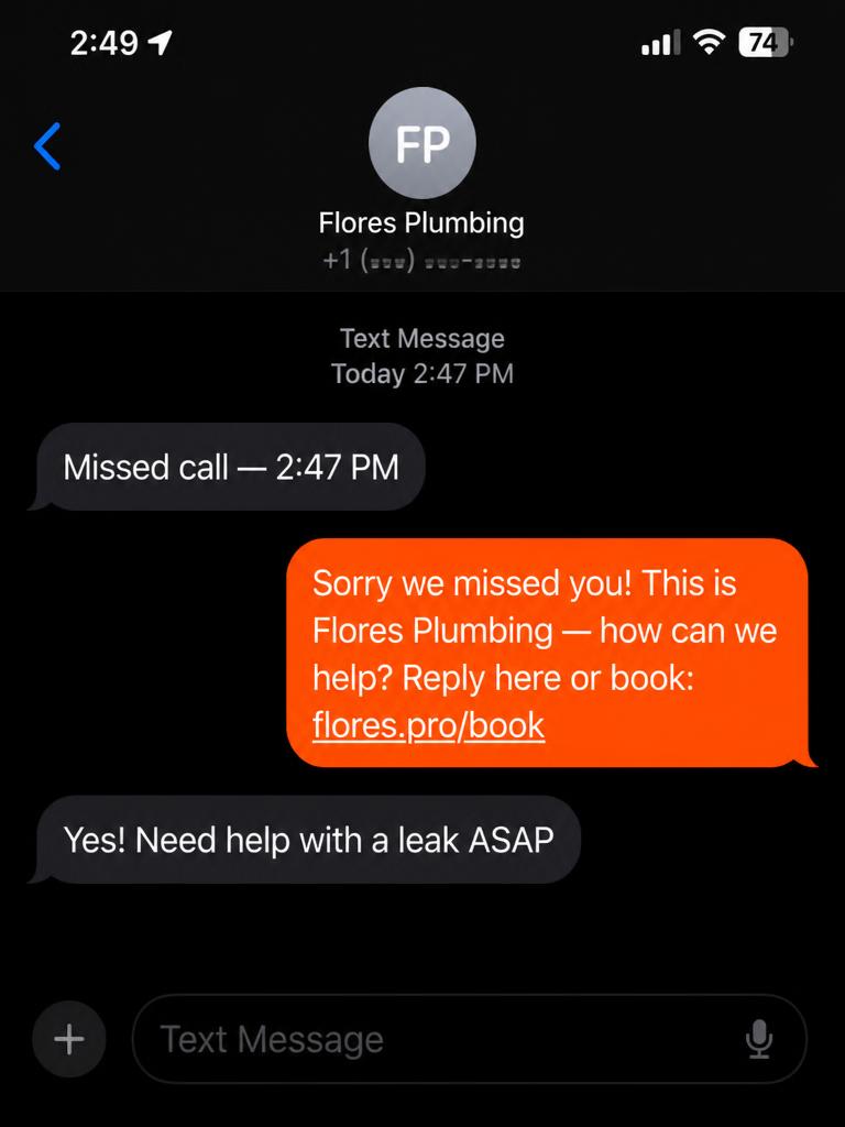 Missed-call text-back